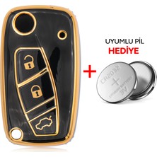 Linea Bravo Punto 3 Buton Sustalı Nano Anahtar Kılıfı Siyah