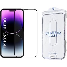 Elixem İphone 14 Pro Uyumlu Tam Kaplayan 5D Magic Box Kolay Uygulama Aparatlı Ekran Koruyucu Temperli Cam