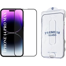 Elixem İphone 14 Pro Max Uyumlu Tam Kaplayan 5D Magic Box Kolay Uygulama Aparatlı Ekran Koruyucu Temperli Cam