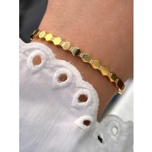 Ferro Sarı Çelik Kelepçe Kordon Kristal Taşlı Kadın Bileklik FRJW10017A-B 2 Yıl Garantili Hediye Paketli