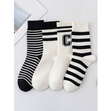 Çorap Kurdu 4'lü Desenli Unısex Çorap Set