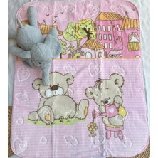 bebexy Pembe  2 Ayıcık Desenli Çocuk Battaniyesi
