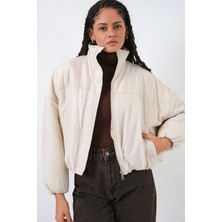 Bigdart Kadın Oversize Bomber Şişme Mont 5124 - Ekru