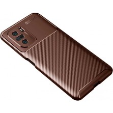 Pazarcan Poco F3 Kılıf Auto Focus Karbon Kapak - Kahverengi