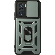 Pazarcan Poco F3 Kılıf Pars Lens Yüzüklü Silikon - Yeşil