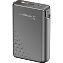 AK-SA-STR Konfulon A6Q 22.5W USB 3.0 ve 20W Type-C Çıkışlı 10.000 Mah Pd Powerbank - Siyah