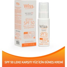 PlusWiss+ Leke Karşıtı Yüz Güneş Kremi B3 Antidark Spot Spf 50 50 Ml