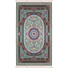 Bursa İpek Su Yeşil Kadife Halı Seccade