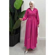 Tesettür Diyarı Yazlık Rapalin Elbise- Pembe