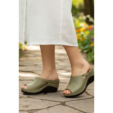 Napa Shoes Ortopedik Konforlu Dolgu Topuk Ayarlanabilir Açık Burun Terlik NAPA-1001