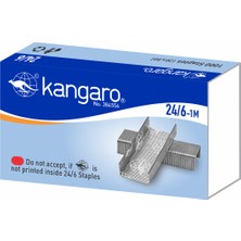 Kangaro 24/6 Zımba Teli Metalik 1000'li Paket Gri Renk Yüksek Kaliteli Metal Malzeme