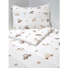 Yada Baby %100 Organik Pamuk Müslin Kumaştan 3 Parça Bebek Yorganı Seti 70 x 120 cm