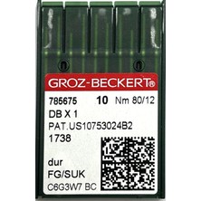 Groz Beckert Dikiş Makinesi Iğnesi Dbx1 Düz Makine Ince Dip No:12