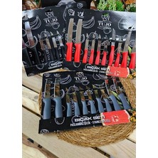 Vesta Concept 10’lu Lazer Kesim Tırtıklı Bıçak Seti, 2 Adet Ekmek Bıçağı, 2 Adet Sebze Bıçağı, 6 Adet Meyve Bıçağı