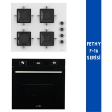 Ferre ve Afm Tech Markalı Fethy- F-16  Siyah - Beyaz 2'li Cam Ankastre Set ( SS206 + FM7700)