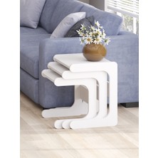 Mbes Mobilya 3`lü Zigon Sehba Beyaz