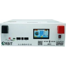 Orbit 51.2 V 100 Ah Lifepo4 Akü-Low Voltage-Ekranlı-Metal Kasa