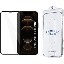 Elixem İphone 12 İphone 12 Pro Uyumlu Tam Kaplayan 5D Magic Box Kolay Uygulama Aparatlı Ekran Koruyucu Temperli Cam