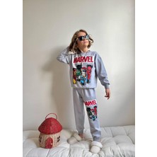 Cg Kids Marvel Figür Baskılı Eşofman Takımı 2 Iplik Erkek Çocuk Alt Üst Takım Sırt Baskı Detay