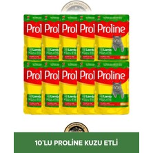 Proline Pouch Jelly Jöle Içinde Et Parçacıklı Kuzu Etli Yaş Kedi Maması Seti 10X85 gr