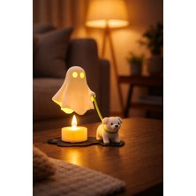 Modu3D Hayalet Köpek Mumluk Biblosu | Loş Işık Masaüstü Dekor & Sevimli Ev Aksesuarı