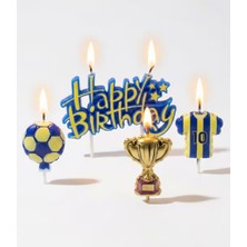 Taraftar Futbol Toplu Formalı Happy Birthday 4 Lü Mum Seti