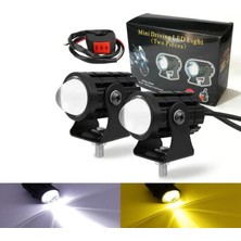 Motobir Sis Farı Seti Mercekli Sarı-Beyaz Çift Modlu