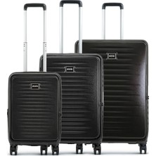 GROUND Fairytale 3'lü Valiz Seti Körüklü Siyah - 10740