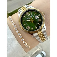 Tom Jones Kadranı Yeşil Takvimli Kadın Kol Saati