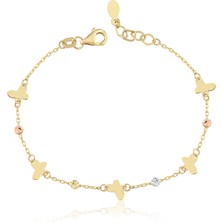 Cherry By Özkonak Doricalı ve Kelebekli Altın Çocuk Bileklik