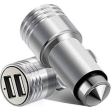 Mobil Go 2 Port Çift USB Samsung Galaxy iPhone Xiaomi Uyumlu Araç Çakmaklık Şarj Adaptörü Metal
