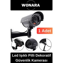 Wonara Özel Tasarım Ev Ofis Bahçe Için LED Işıklı Pilli Caydırıcı Dekoratif Güvenlik Kamerası 1 Adet