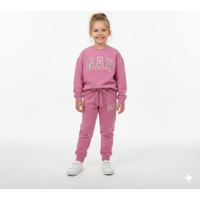 ML Kız Çocuk Takım Trend  Model Pamuklu Uzun Kollu 3 Iplik Fırçalı Kumaş