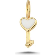 Cherry By Özkonak Beyaz Kalp Anahtar Charm