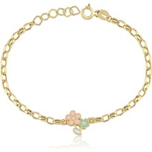 Cherry By Özkonak Ikili Renkli Çiçek Çoçuk Bilekliği