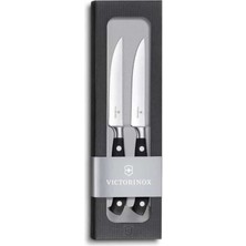 Es Dekor 12CM Siyah 2li Dövme Çelik Biftek Bıçağı, Hediye Kutulu