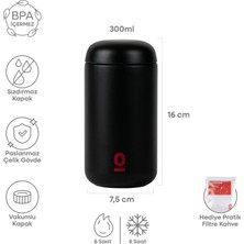 Espressolab Siyah Paslanmaz Çelik Mini Mug Termos 300 ml | NO:110