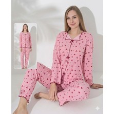Freshness 0425 Kadın Raporlu Uzun Kol Pijama Takımı