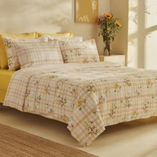 Karokstore MINELLA%100 Pamuk Soft Çift Kişilik Nevresim Takımı Sarı