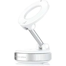 Karokstore Araç Içi ve Masaüstü 360 Derece Dönebilen Vakum Özellikli Magnetik Telefon Tutucu Beyaz (Beyaz)