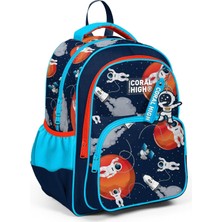 Karokstore Lacivert Mavi Astronot Ilkokul ve Günlük Sırt Çantası - Erkek Çocuk