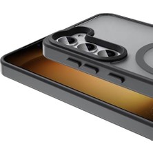Karokstore Galaxy S24 Fe Kılıf Uyumlu Mat Arka Yüzey Sio Kapak Gri