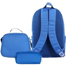 Karokstore Star Çift Ana Bölmeli Çocuk Ilkokul Çanta Set Mavi