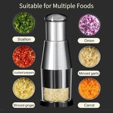 Karokstore Pres Kesici, Paslanmaz Çelik 304 Sarımsak Ezici, Çok Amaçlı Manuel Sarımsak Presi, Sarımsak Doğrama, Biber ve Soğan Dilimleme Için Pratik Mutfak Aleti