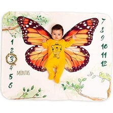 Karokstore Kelebek Tasarımlı Yeni Doğum Hediyesi Bebek Fotoğraf Battaniyesi