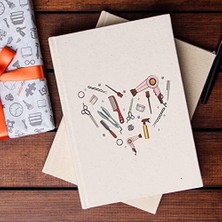 Karokstore Kadın Kuaförüne Hediye 100 Yaprak (200 Sayfa) Çizgisiz Kanvas Defter - Not Defteri