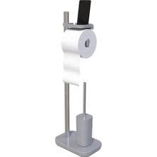 Karokstore Suı Tuvalet Kağıtlık Tuvalet Fırçalı-Gri M-E75T-07