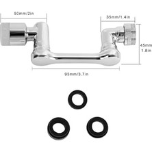 Karokstore Monte Lua 2 Fonksiyonlu Evrensel Musluk Ucu Filtre Musluk Başlığı, 1080° Çok Fonksiyonlu Döner Musluk Püskürtme Regülatörü, 2 Püskürtme Fonksiyonu ve 1 Ek Su Başlığı, Mutfak Için Musluk Uzatmaları