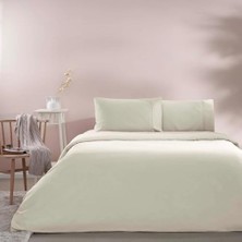Karokstore Basic Düz Pamuk Nevresim Takımı, Ekru, Tek Kişilik