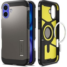 Karokstore 16 ile Uyumlu Ekstra Dayanıklı Magsafe Kılıf Tough Armor Ai Hava Kanalı Teknolojisi Askeri Sınıf Koruma Magfit Kickstand'lı Gunmetal Çift Katman Kapak - ACS08215